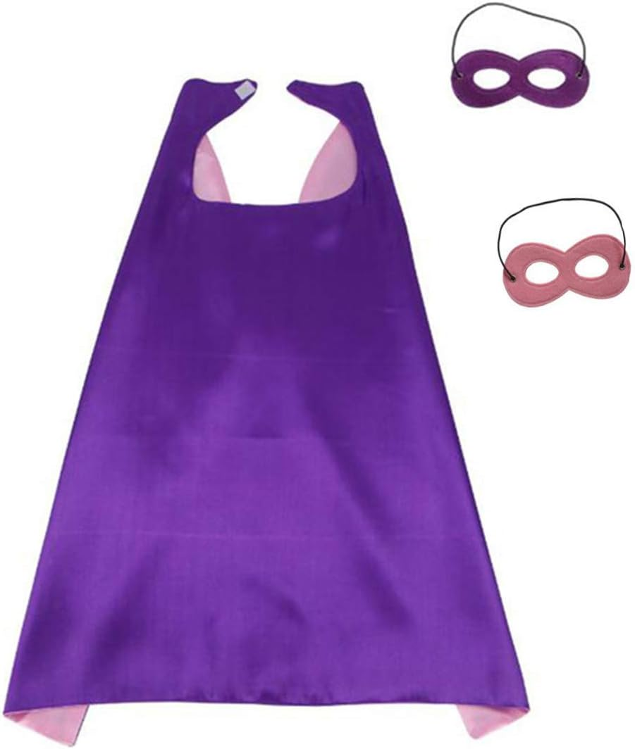 Hero Capes and Mask for Kids Role Playing Halloween Costumes Birthday Party Dress Up - Blue Red image number 2