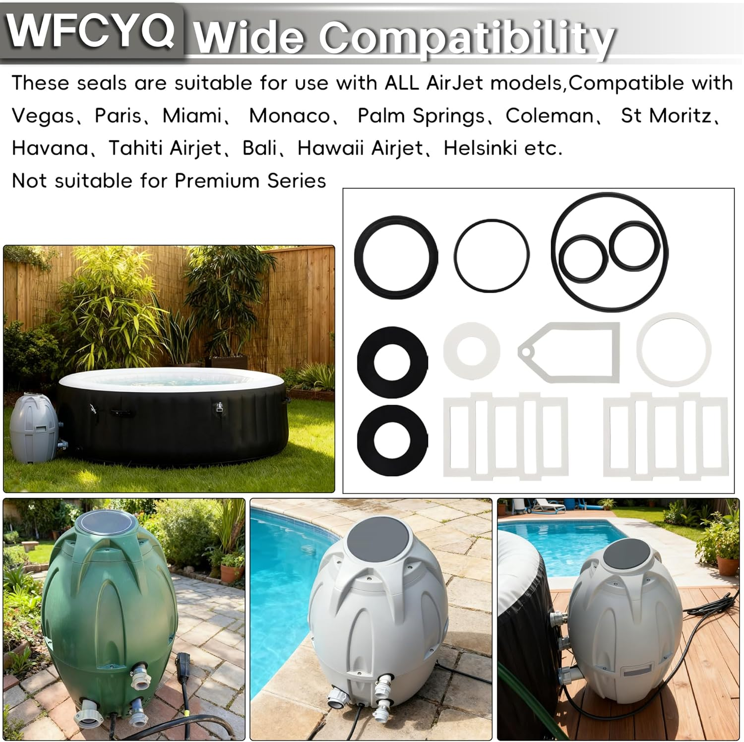 Replacement Ultimate Seal Kit Water Pump Seal Rebuild Kit Compatible with Coleman Saluspa Lay-Z-Spa，Fits Most Airjet Models image number 1