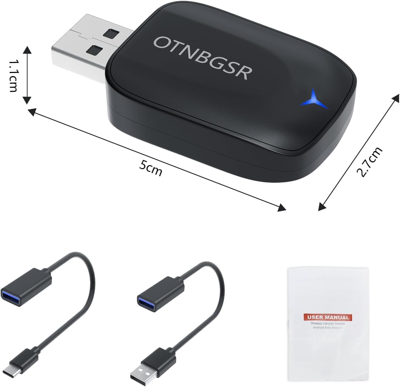 Wireless Carplay Adapter for Iphone,Converts Wired Carplay to Wireless, Retains Stock Controls, Supports Online Updates, Plug-And-Play, Compatible with Cars from 2014 Onward (DS8 POR)