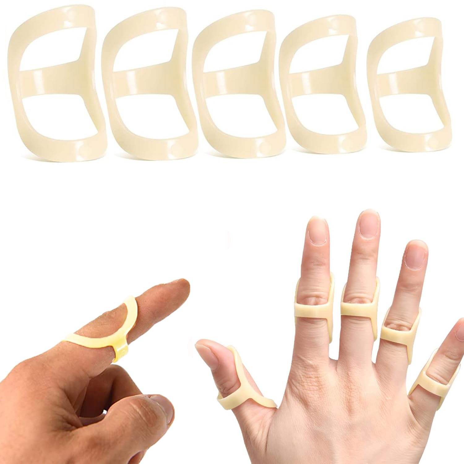 5 Pieces Finger Splint Mallet Finger Support Finger Splint Brace Plastic Finger Support Protector for Adjustable Finger Immobilizer for Basketball image number 2