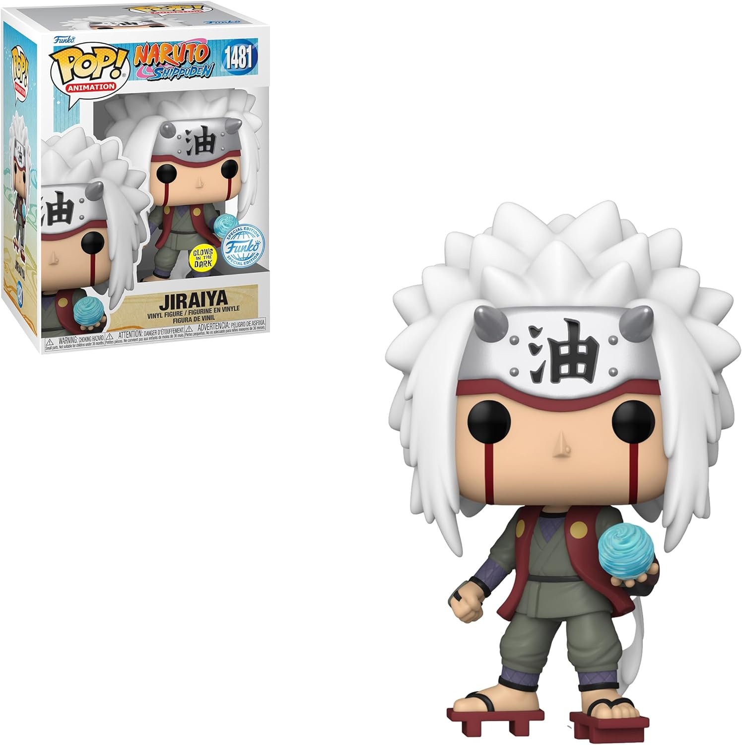 Funko Pop Animation: Naruto Shippuden - Jiraiya with Rasengan - Special Edition Multicolor Glow Exclusive #1481 image number 2