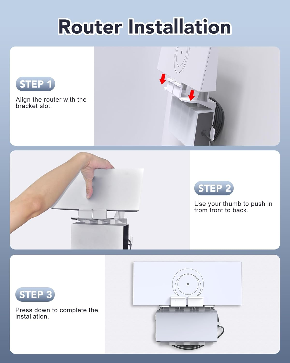 For Starlink Gen 3 Router Mount,Fit for Starlink Wall Mount with Cable Caddy 3 in 1 Standard Mesh Router and Power Supply Mounting Kit Compatible with Starlink V3&Gen3 Router Accessories