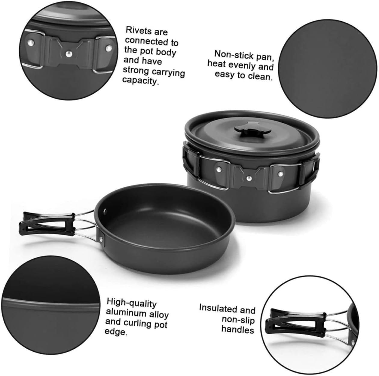 Outdoor Camping Cookware for People Portable Cooking Tool Teapot for Camping for Hiking and Picnics image number 1