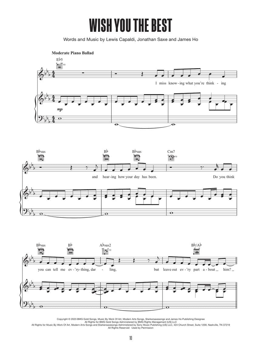 Lewis Capaldi - Broken by Desire to Be Heavenly Sent: Piano/Vocal/Guitar Songbook image number 3