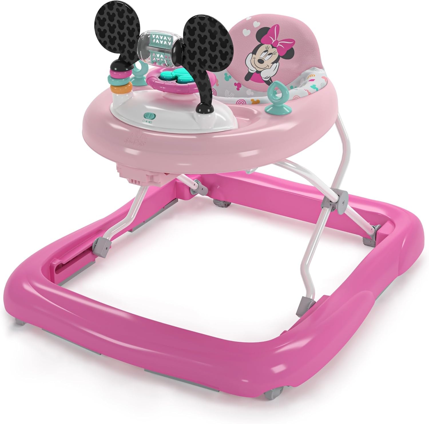 Bright Starts Disney Baby Minnie Mouse Forever Besties 2-In-1 Baby Activity Walker - Easy Fold Frame and Removable -Toy Station, 6 Months and Up image number 3