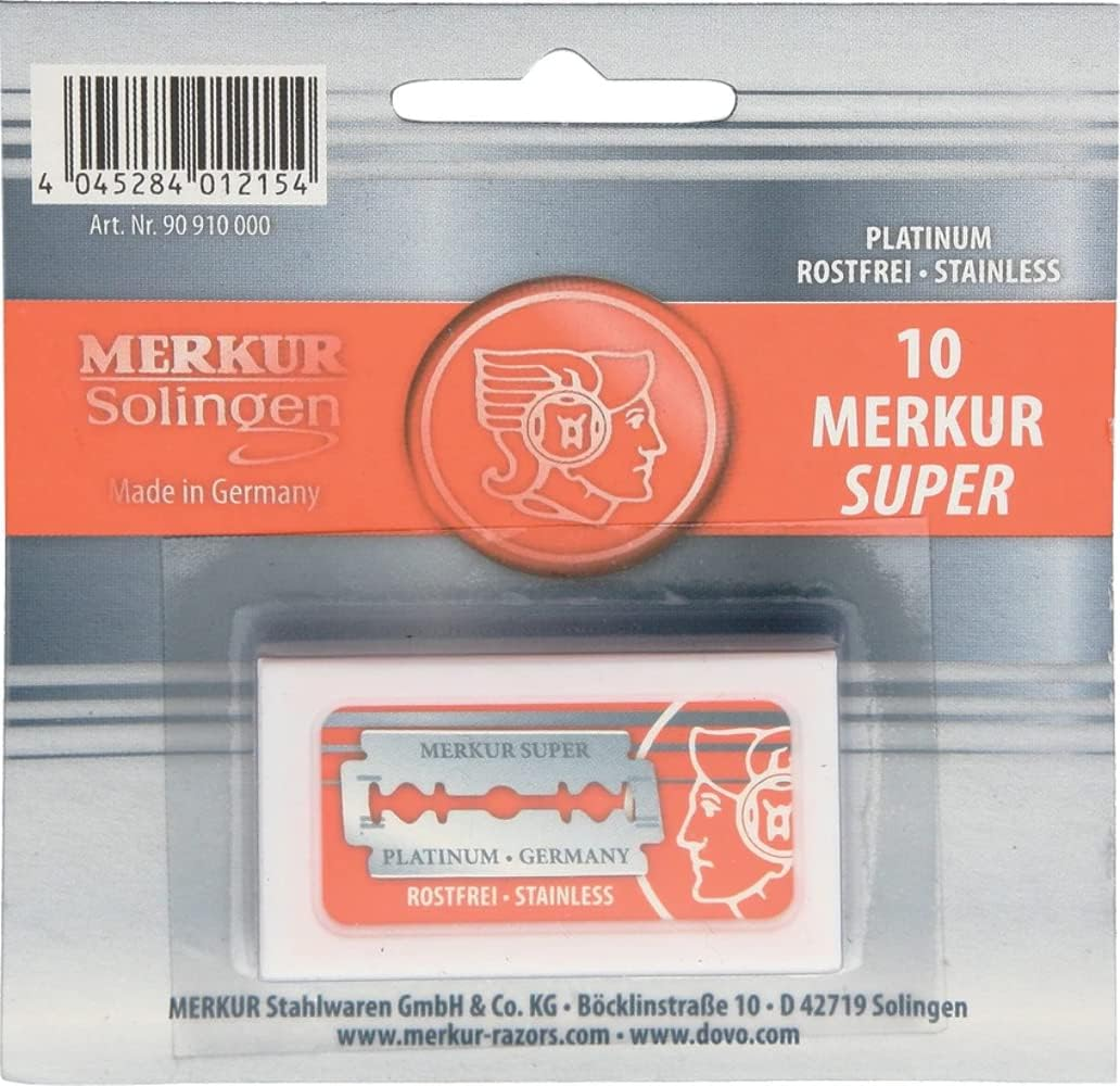 Merkur Super Double Edge Razor Blades - Pack of 10 Blades