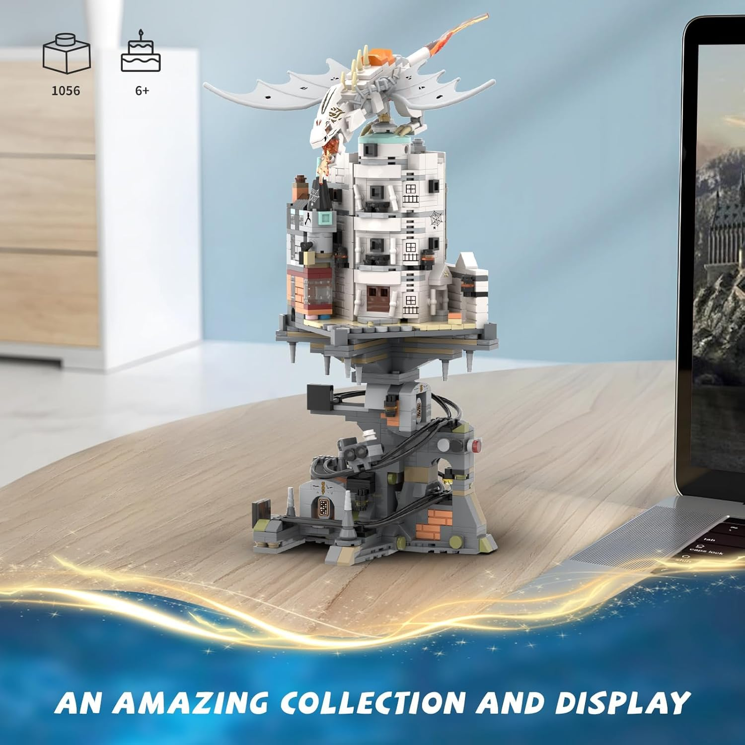 QLT QIAOLETONG Ideas Castle Magic Bench Building Set, Clamping Blocks, Compatible with  Architecture for Potter Fans Boys and Adults from 8-16+ (1056 Pieces) image number 4