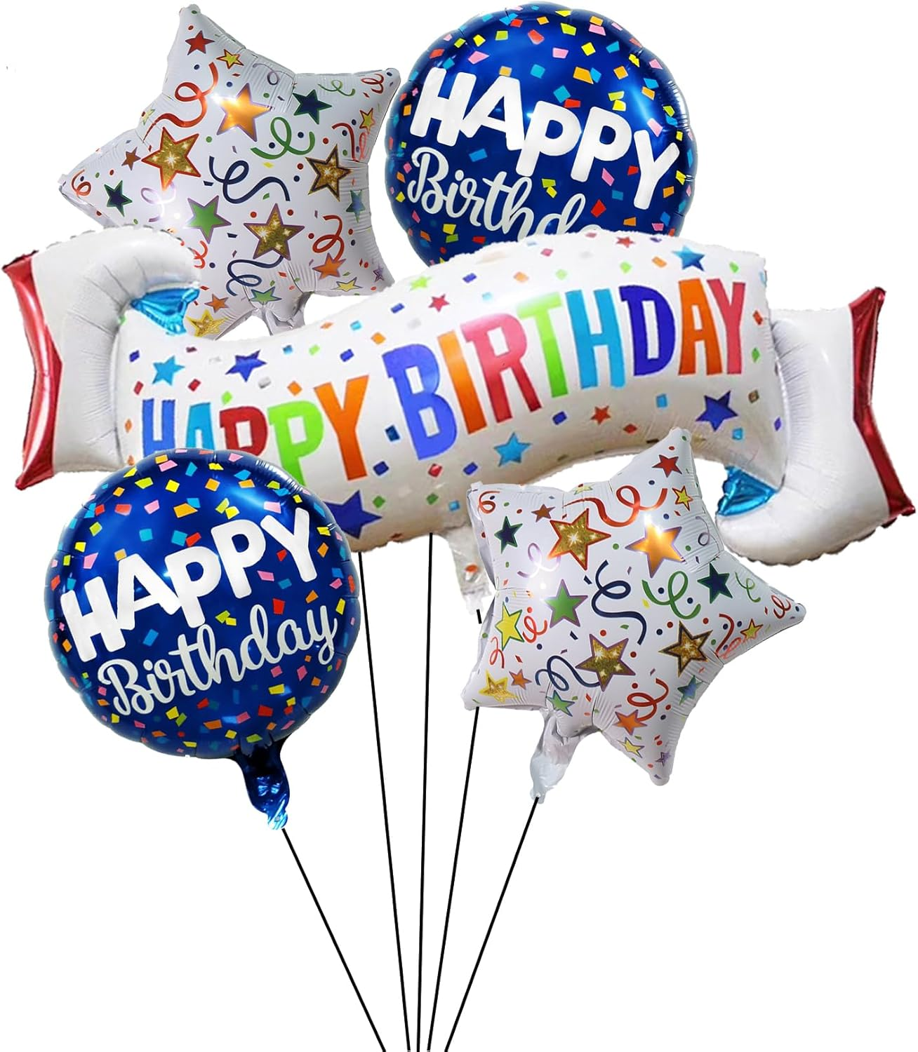 Birthday Decoration Set Colorful Happy Birthday Banner Balloon for Girls Boys Kids & Adults Birthday Decorations and Party Supplies (Birthday E) image number 2