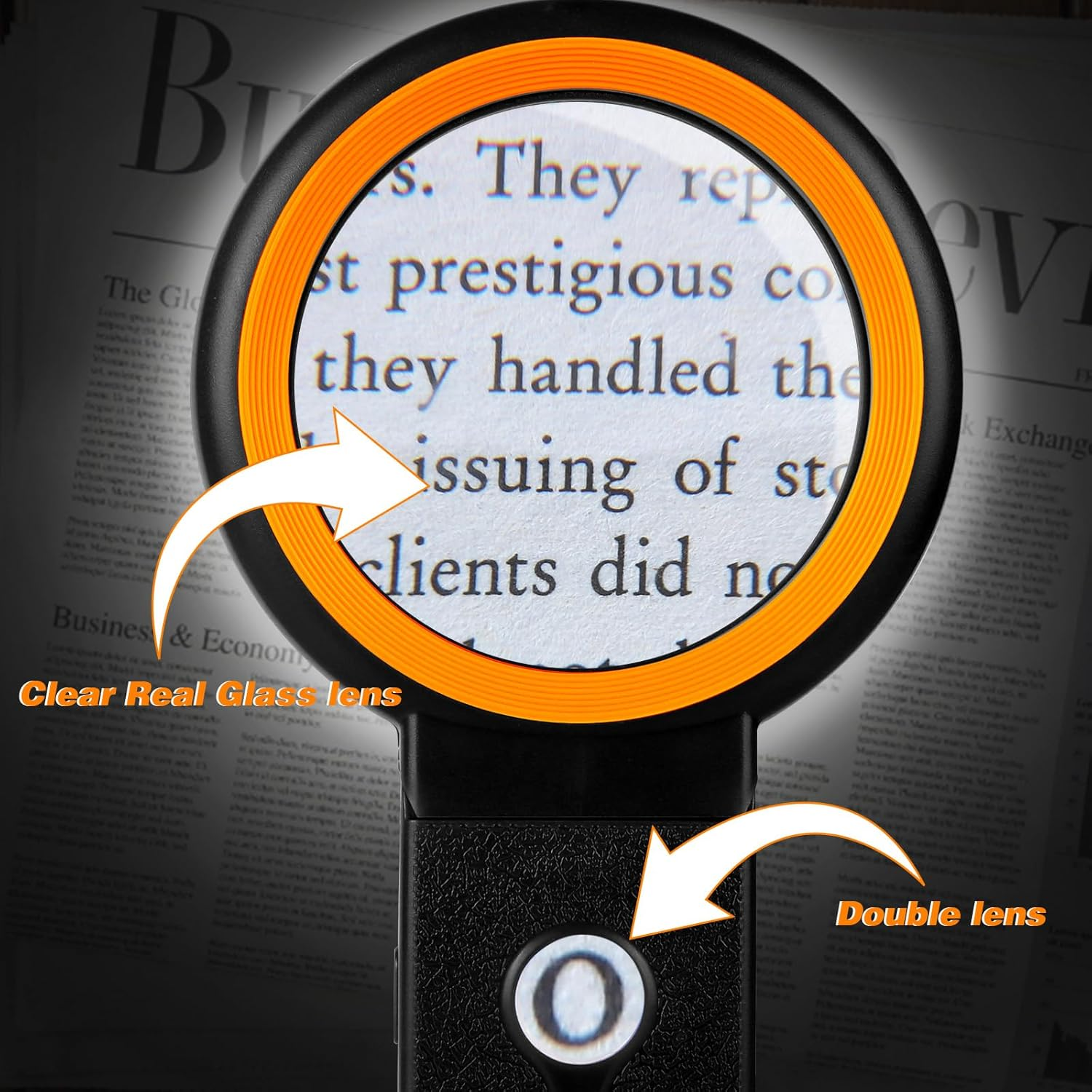 KIBTOY 30X 40X Magnifying Glass with Light and Stand, Foldable Handheld Magnifier, 18 LED Illuminated, Warm, Warm White, White, Perfect for Reading, Coins, Jewelry image number 1