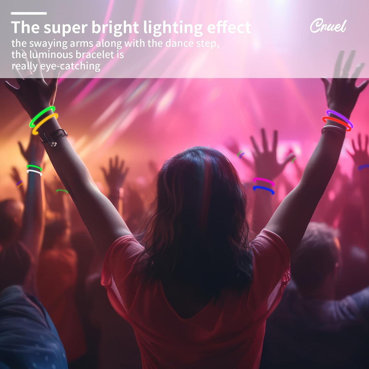 200 Pack 8&rdquo; Glow Sticks Bracelet Bulk Glow Sticks with 200 Connectors Neon Glow in the Dark Party Supplies for Christmas Holiday Decoration Party Carnival (Colorful) image number 3