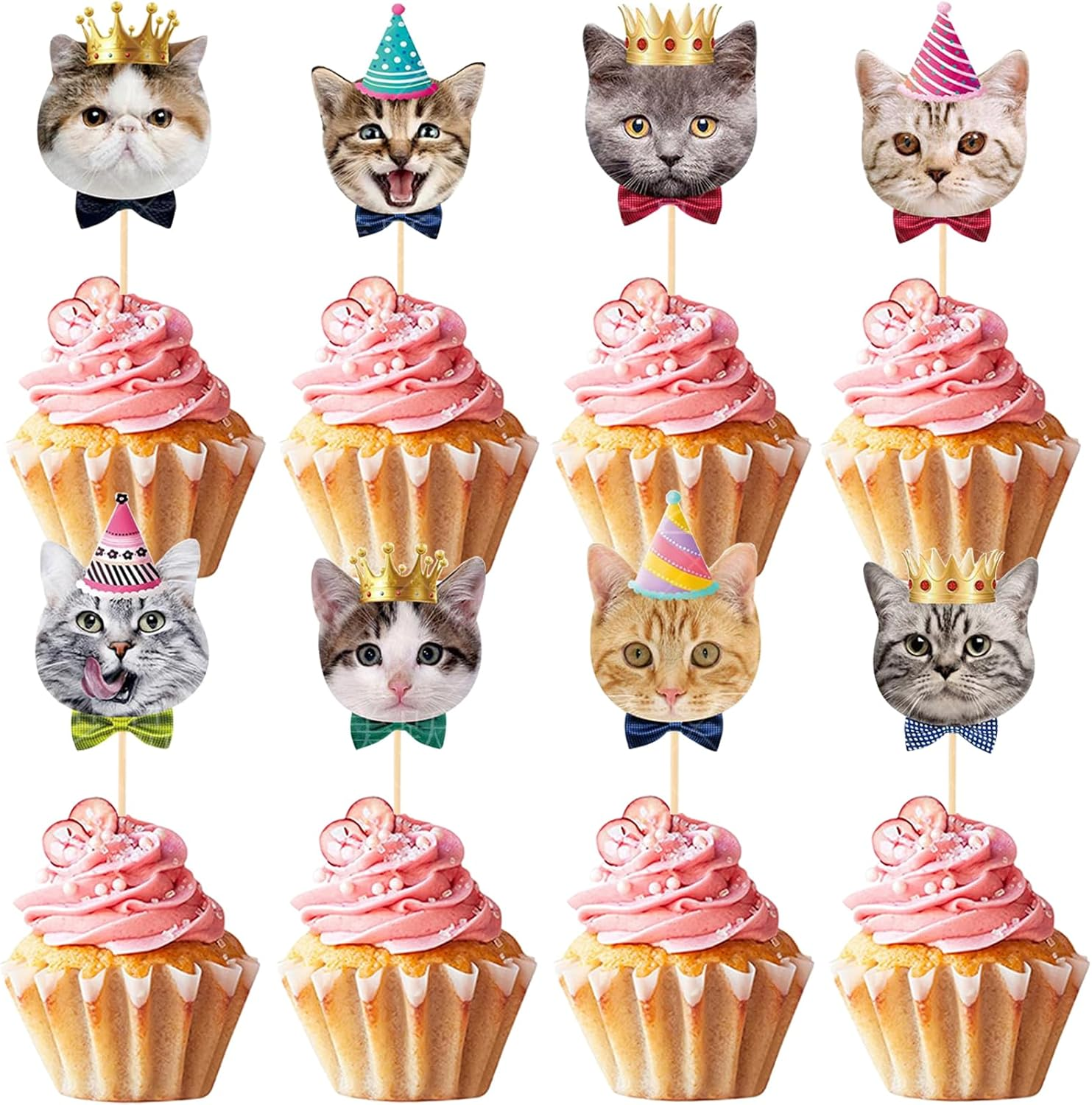Pet Dog Cupcake Toppers, 24 PCS Pet Dog Themed Birthday Party Supplies,Baby Shower Party Decorations