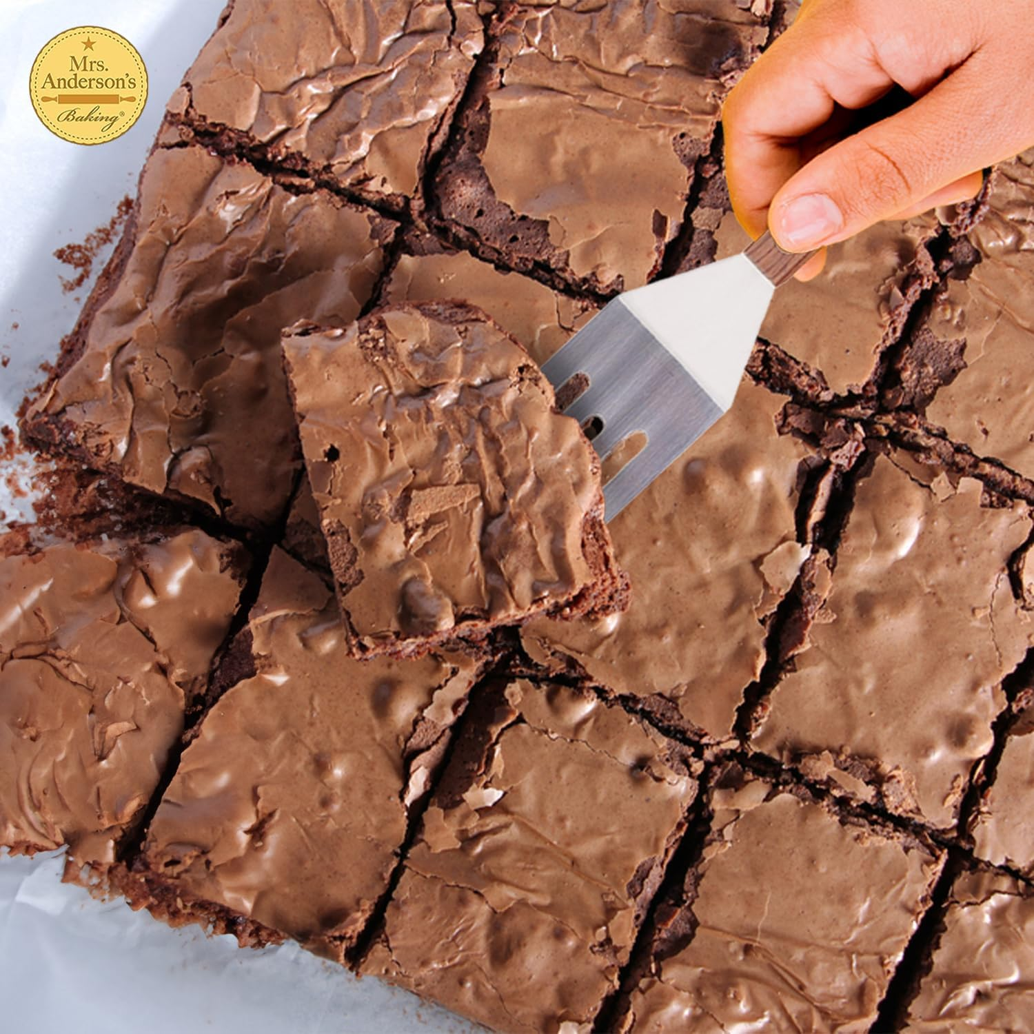 Mrs. Anderson&rsquo;S Baking Mini Flexible Brownie Cookie Spatula, Stainless Steel Blade with Wood Handle image number 4
