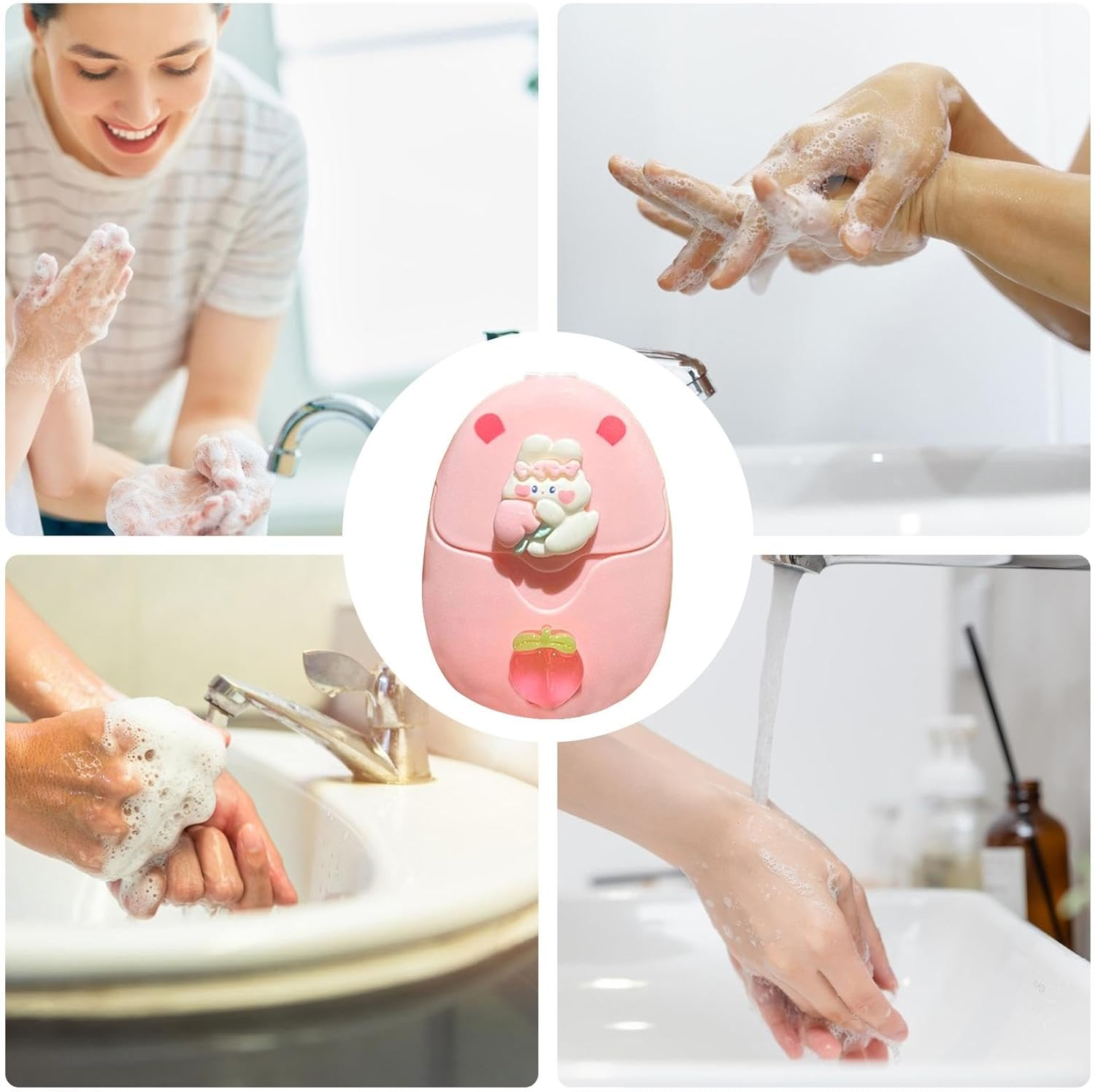 Travel Soap Slices, Soap Paper Sheets, Travel Soap Sheets with Portable Cartoon Soap Slices, 50 Pieces Soap Paper for Washing Hands, Small image number 2