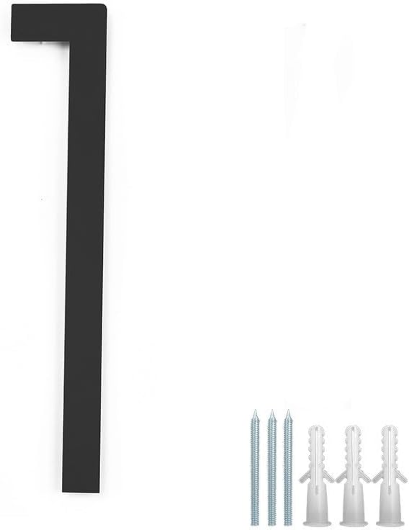 12" Large Stainless Steel Floating House Number, Metal Modern House Numbers, Mailbox Decor Number with Nail Kit for Outdoor Mailbox Yard Home Wall Doorgarage Gate,Coated Black (Black-4)