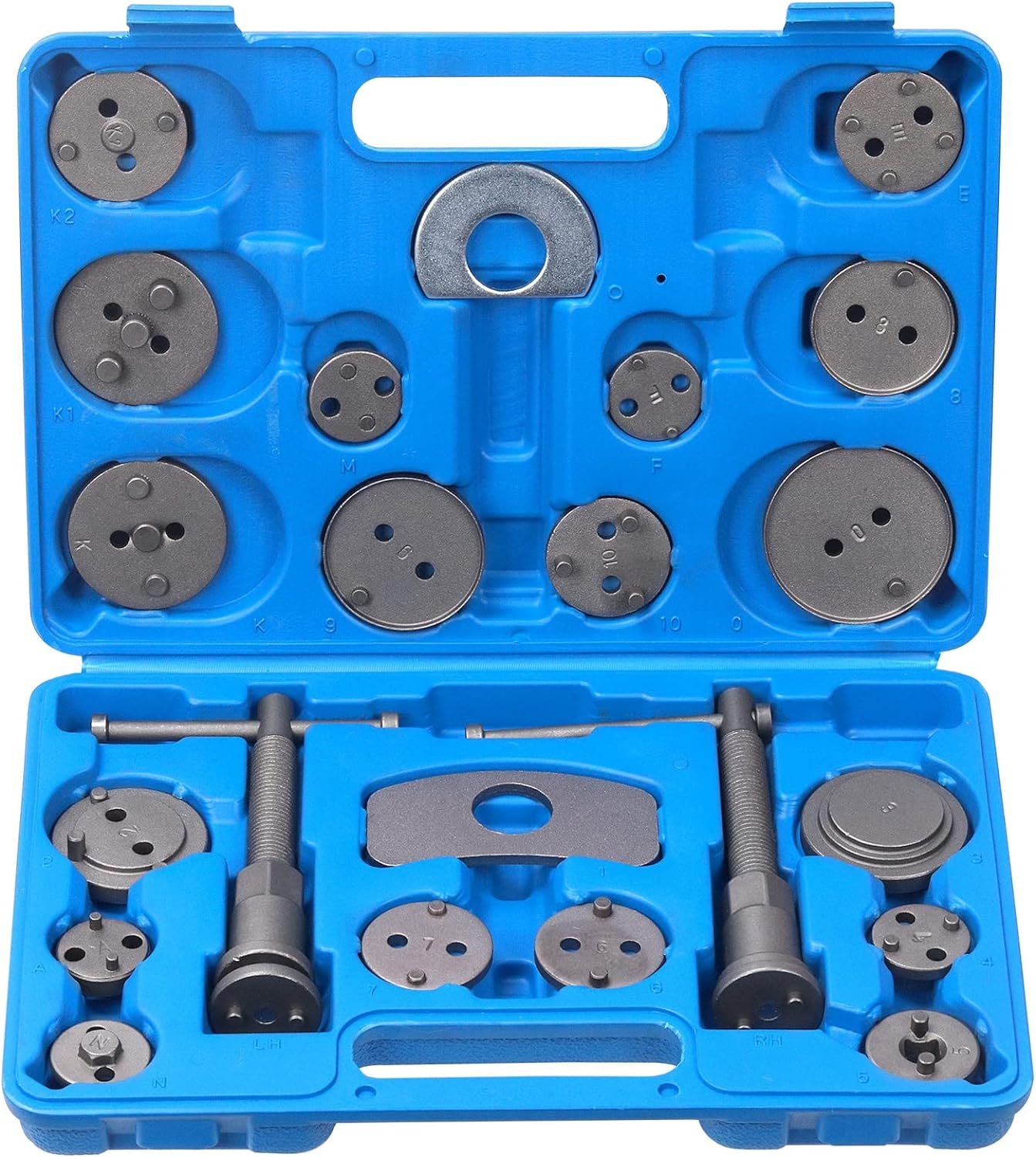 Swpeet 22Pcs Heavy Duty Disc Brake Piston Caliper Compressor Rewind Tool Set Wind Back Tool Kit, Compressor Rewind Tool Set for Brake Pad Replacement Reset, Fits Most American European Japanese Autos image number 6