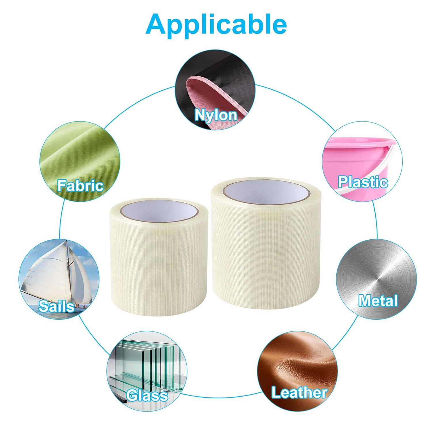 JUNART RV Awning Repair Tape,3.15Inx65.6Ft Waterproof High-Adhesive Fabric Repair Tape for Tents, Canvas, Sails,Etc image number 5