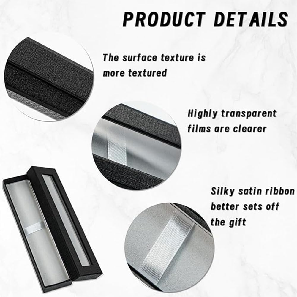 6 Pcs Empty Pen Gift Box Pen Packaging Case with Clear Lid, Cases for Presentations Pen Display Cases, for Jewelry Pencil Display for Packing Business Birthday Souvenir Office Supplies image number 4