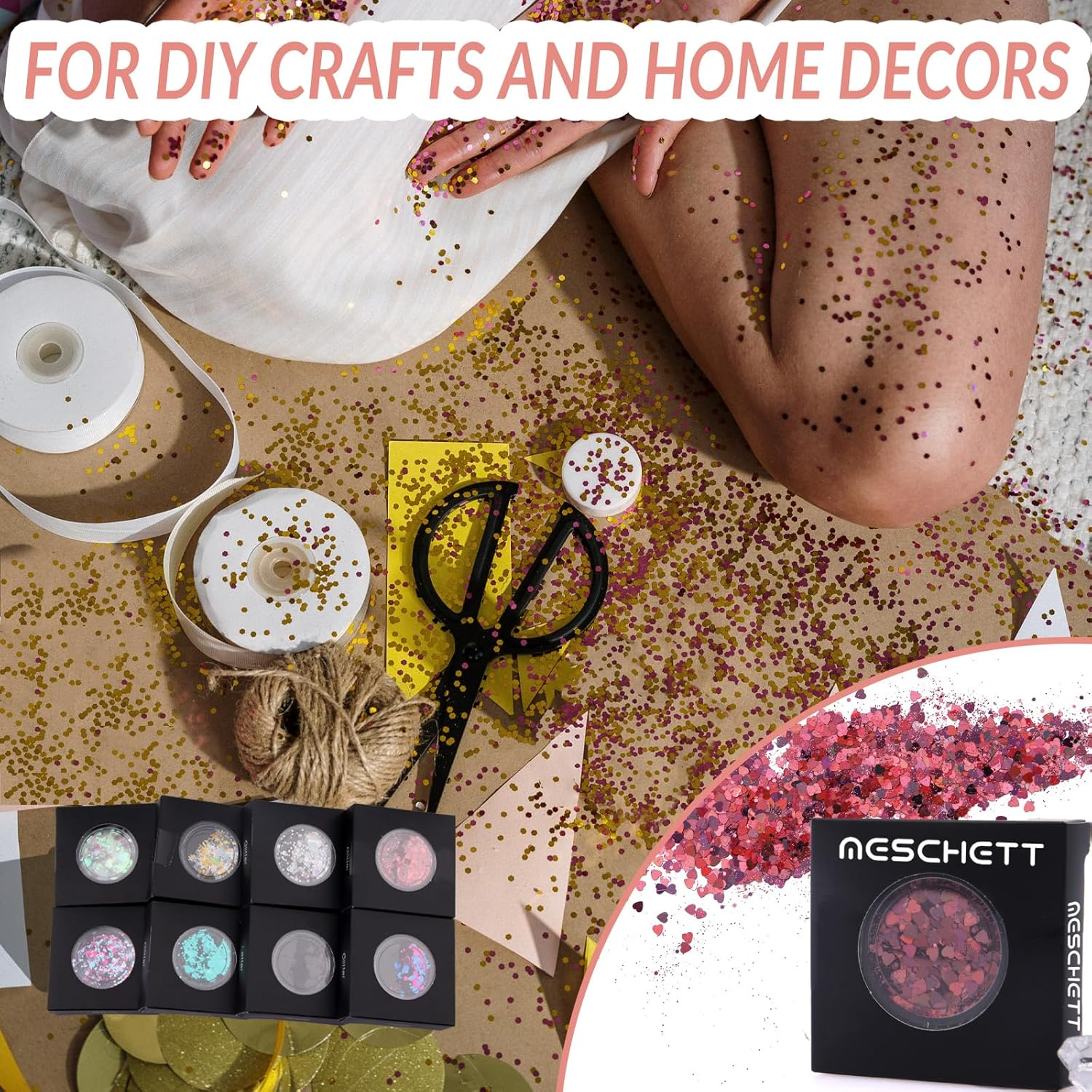 Holographic Body Glitter,Unicorn Chunky Glitter Festival Cosmetic Glitter Sequins for Face Body Hair Eyeshadow Lip Nails Art DIY Crafting