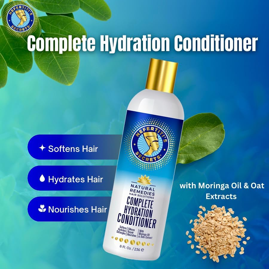 Nefertiti&rsquo;S Secrets Complete Hydration Conditioner | Moringa Oil & Rosemary Hair Conditioner Hydrating | for Frizzy & Damaged Hair | Hair Repair | 8 Oz / 236 Ml image number 4