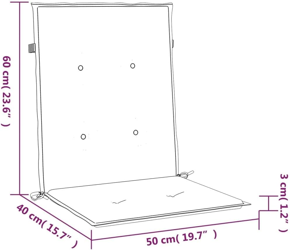 Vidaxl Outdoor/Indoor Low-Back Chair Cushions Set - Anthracite Oxford Fabric, Water-, Non-Slip for Garden/Patio/Office Furniture image number 2