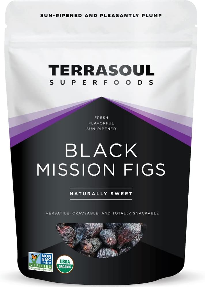 Terrasoul Superfoods Organic Black Mission Figs, 1 Lb - Fresh | Sun-Ripened | No-Sugar Added image number 1