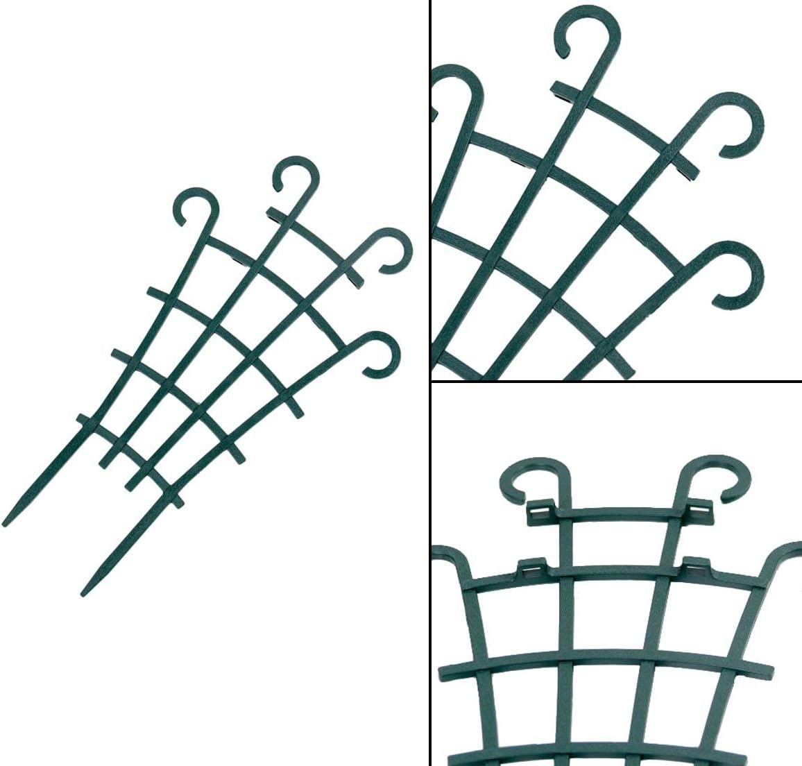 12 Pack Trellis for Potted Plants, Garden Climbing Plant Support, Plastic Mini Flower Pots Stackable Trellis for Peas, Dark Green image number 2
