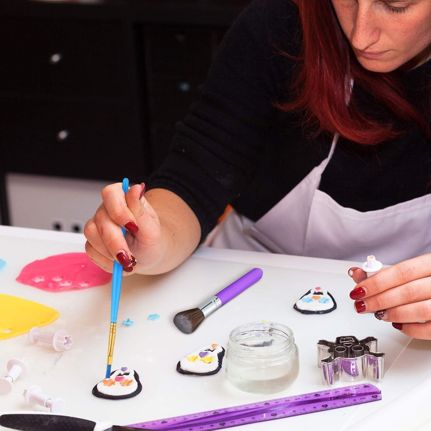 8Pcs Cake Baking Brush Set, Multi-Functional Food Painting Brush Tools, Cookie & Sugar Cake Brushes, BBQ Baking Brush, DIY Food Brushes image number 6