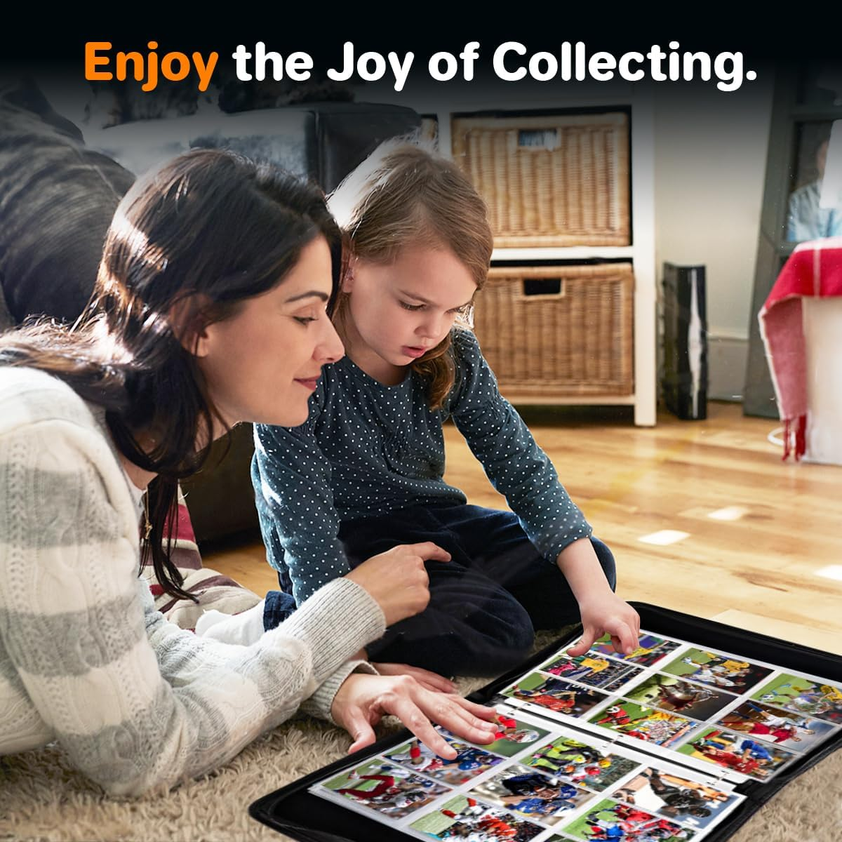 9 Pocket Premium Zip Trading Card Binder - 720 Double Sided Pocket PU Collection Album for MTG, TCG, Sports Cards (Carbon Black)