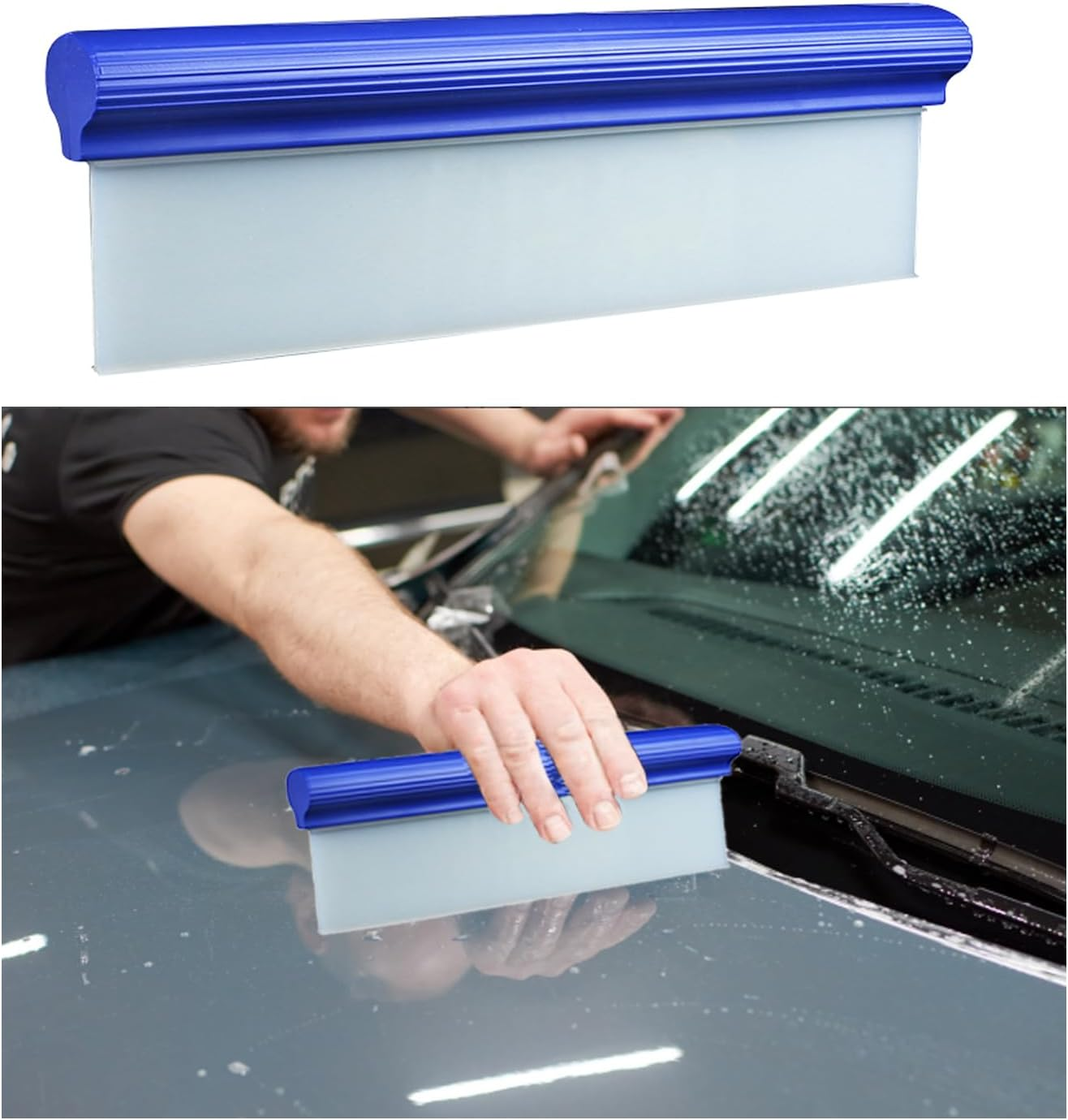 Ziciner Professional Car Handheld Blade Squeegee, 12 Inch 3-Layer Silicone T-Bar Water Blade, Universal Quick Drying Wiper, Super Flexible for Car Glass or Home Windows (White) image number 1