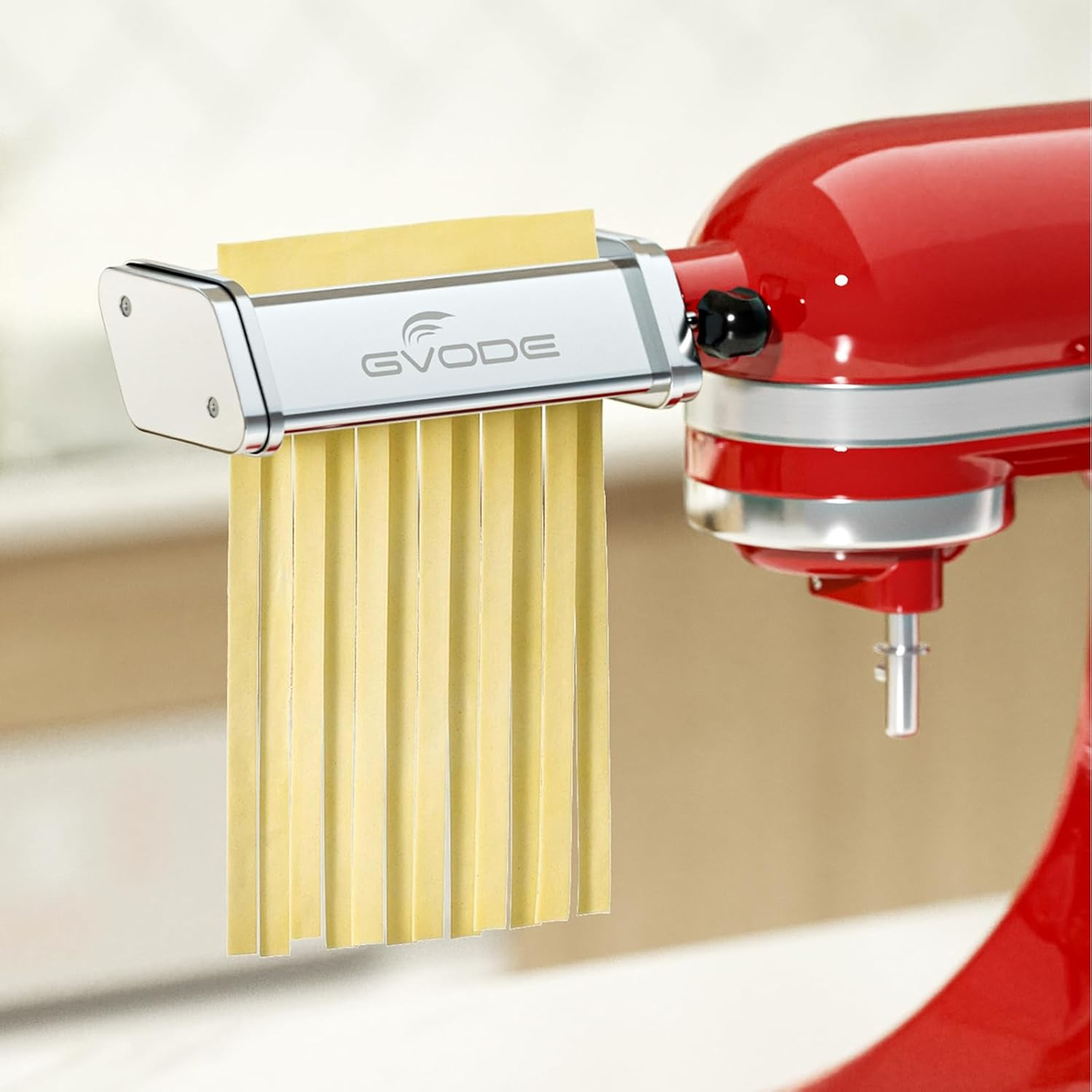 Pasta Attachment for Kitchenaid Stand Mixer Included Pasta Sheet Roller, Spaghetti Cutter and Fettuccine Cutter Pasta Maker Stainless Steel Accessories 3Pcs by Gvode image number 1
