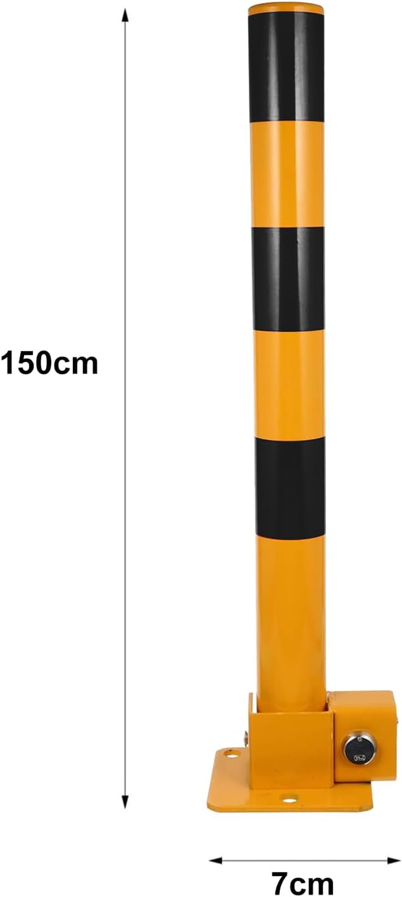 Heavy Duty Locking Security Bollard Post with Key - Anti-Car Theft Parking Barrier for Driveway, Garage & Street - Decorative Wrought Iron Protection Pole (Black) image number 5