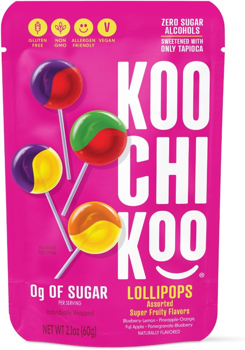 Koochikoo Sugar Free 4 Flavour Lollipops Pouch 60 G, Mixed image number 1