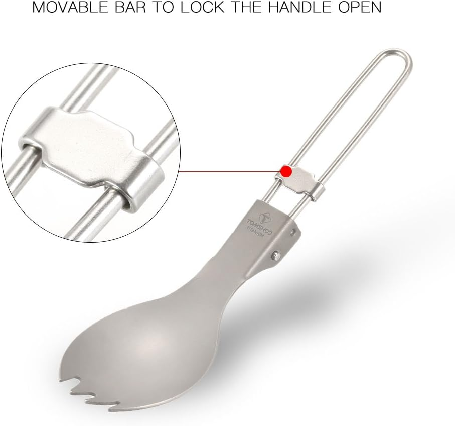 Titanium Folding Spork Outdoor Camping Hiking Backpacking Dinner Spork U Il Tableware BBZY image number 6