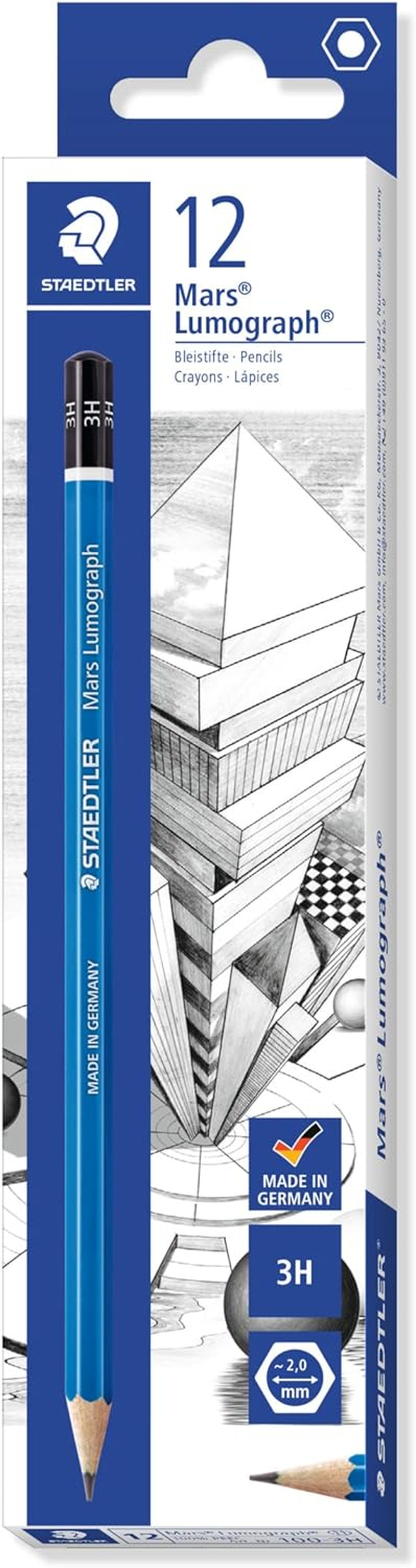 Staedtler Artist Pencils Mars Lumograph, 5B Artist Quality Sketching and Drawing, Box of 12 (100-5H), Grey