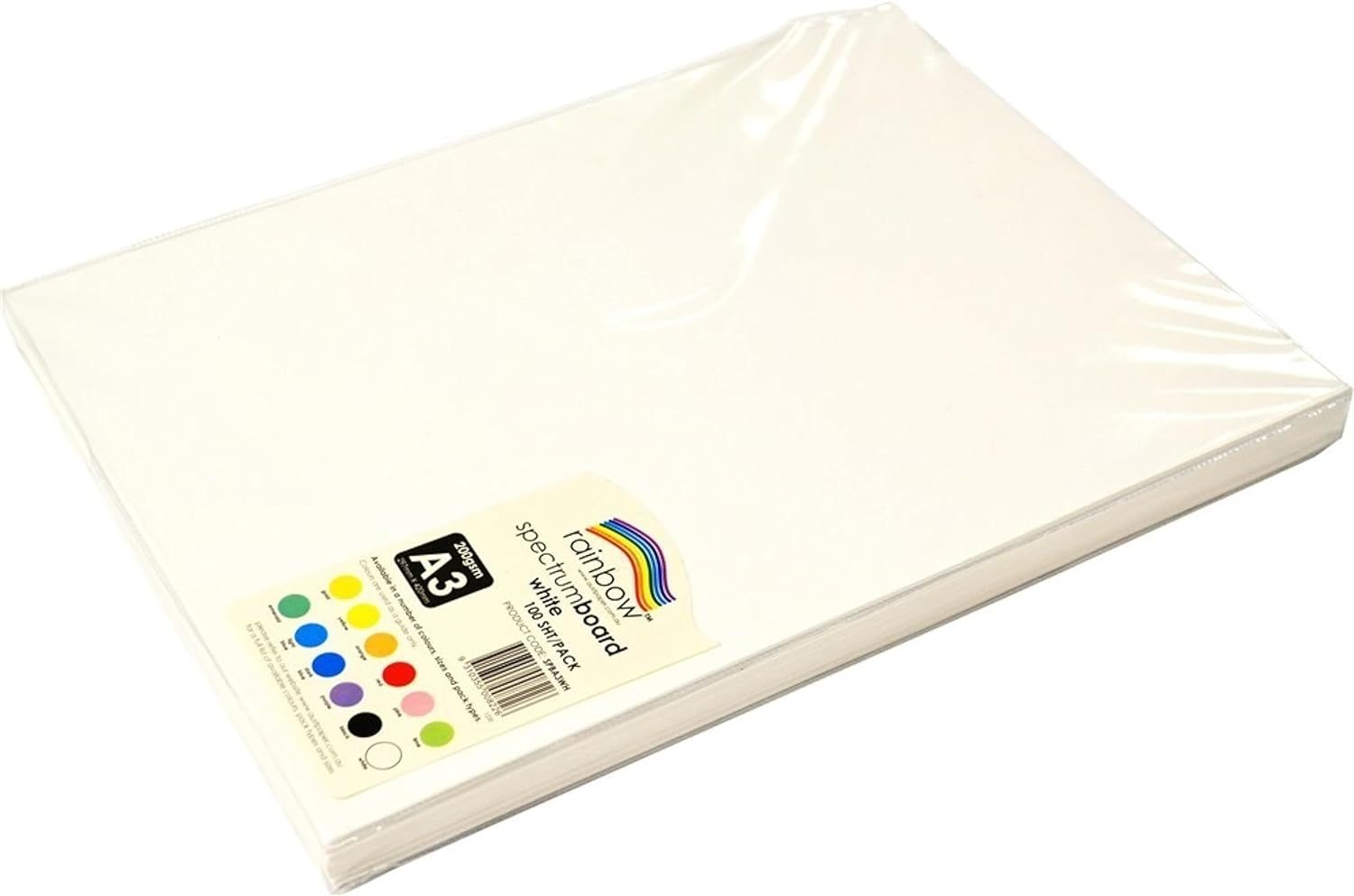 Rainbow A3 Cardboard 100 Sheets, White