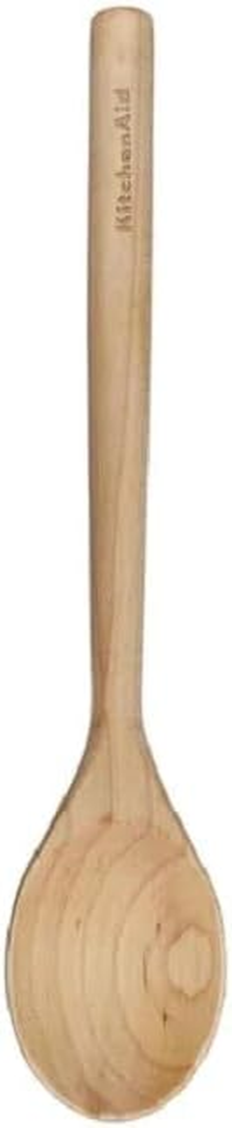 Kitchenaid Maple Wood Solid Basting Spoon | Multi-Purpose Cooking Utensil for Kitchen Tasks | Durable | Stylish Design | Ideal for Basting, Sauce Transfer | Non-Stick Cookware Safe | Height 33 Cm