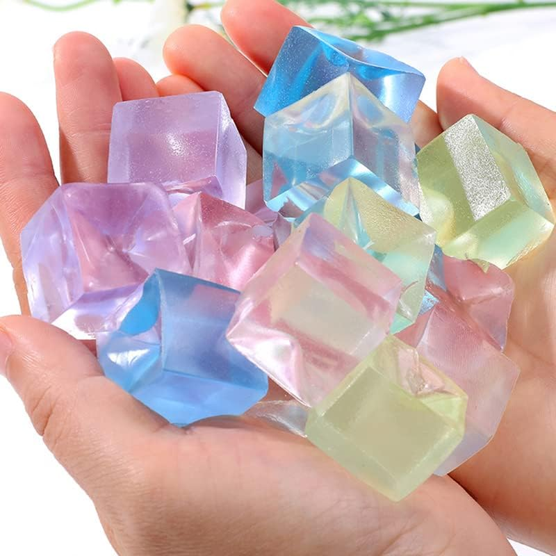 12Pcs Nice Cube Toys Party Favors Gifts for Kids Adults, Ice Cube Stress Ball, Squeezy Sensory Cubes, Soft Squishy Anxiety Toys for Kids and Adults with ADHD and Autism image number 5