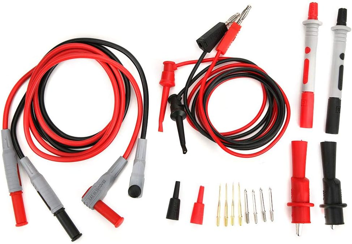 P1308B Test Probe Kit,Heat and Cold Resistant Banana Plug Test, Test Kit Banana Plug to Test Hook Cable Probe Test Clip Set for Multimeter image number 2