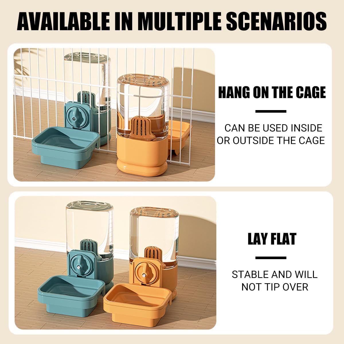 AIMALL Rabbit Drinking Fountain - Automatic Leak-Proof Hanging Water Feeder, Large Capacity 7.48X5.11X4.33 Inches, Pet Water Bowl for Rabbits image number 1