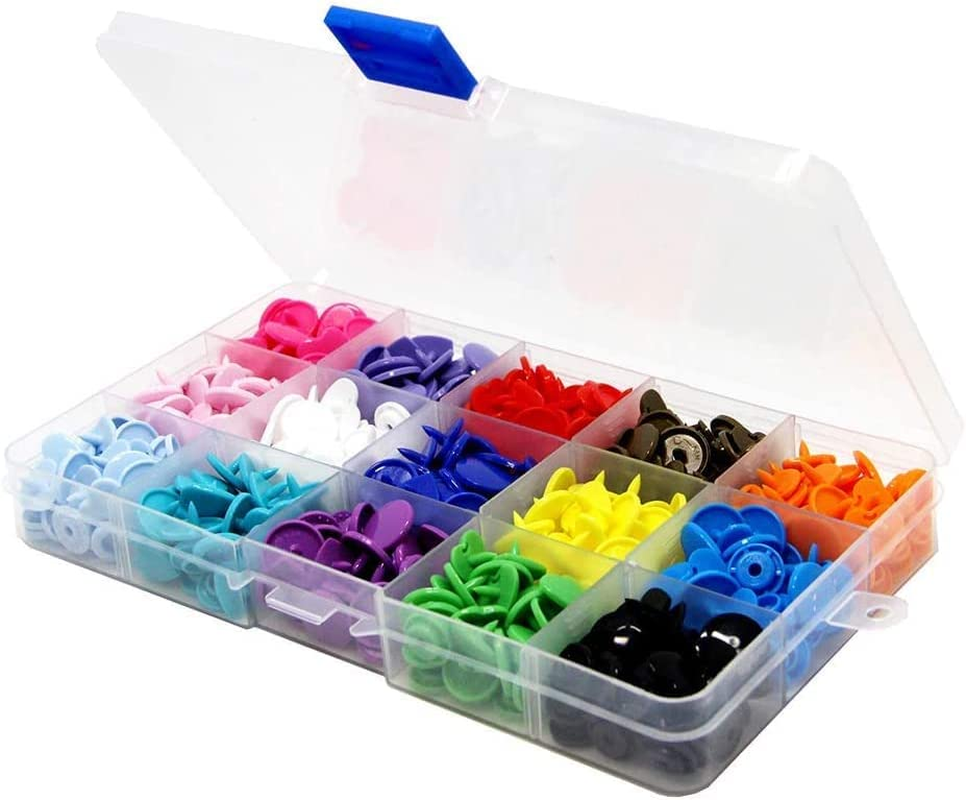 150 Set KAM Snaps, Betterjonny 15 Colors Heart Shape KAM Snap Kits with Storage Container KAM T5 Size 20 (1/2") Plastic Buttons Resin Pressure Button Poppers Snap Buttons for Sewing DIY Craft Buttons Clothing Accessories image number 2