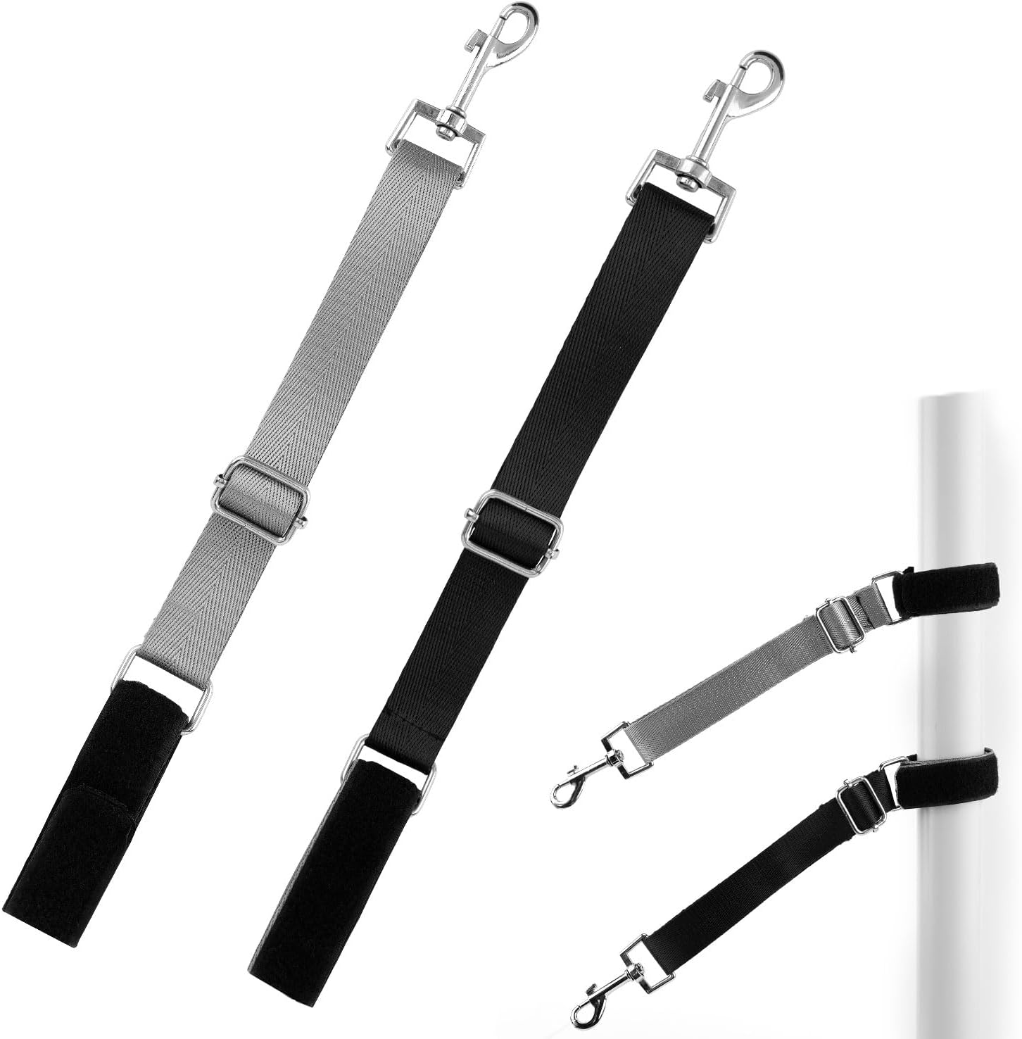 2Pcs Dog Grooming Extender, Adjustable Dog Grooming Extension Nylon Grooming Table Straps for Dog Grooming Leash Table Dog Grooming Arm Accessories (Black, Gray) image number 1
