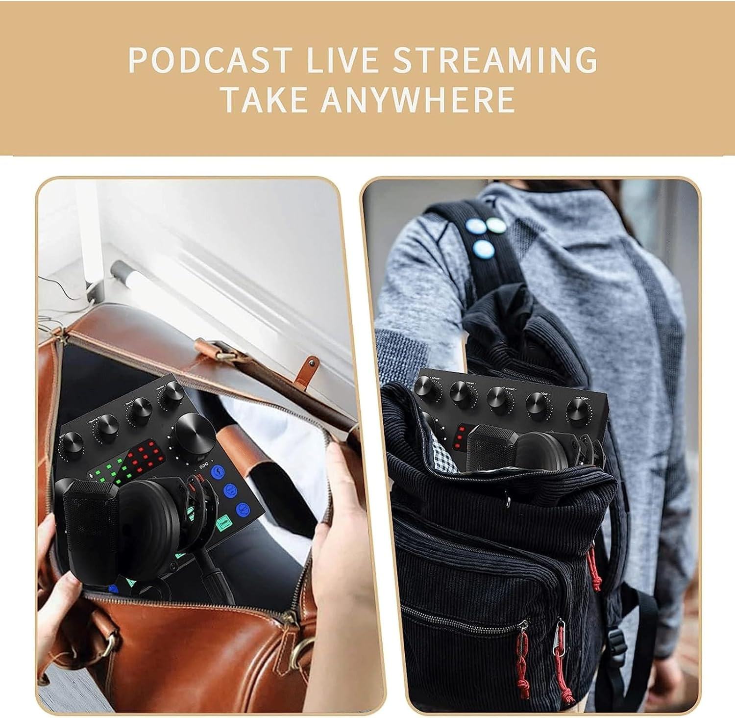 V8S Professional Audio Mixer,Sound Card Mixer,Portable Audio Mixer,Voice Changer Device for Singing/Pc Video Chat/Live Streaming/Broadcast/Karaoke