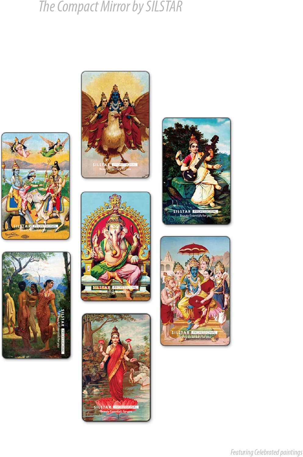 SILSTAR PROFESSIONAL Compact Card Mirror, Unbreakable Acrylic Makeup Mirror, Vanity Mirror Small for Wallet Case, Pocket Mirror_Raja Ravi Varma_Ganapathi 148 image number 6