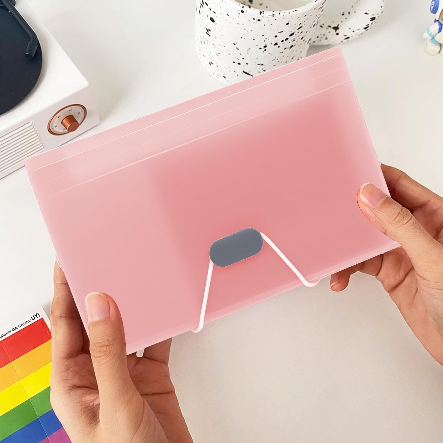 4Pcs A6 Expanding File Folder with Label, 13-Pockets Mini Accordion File Organizer Portable Receipt Organizer Mini Organizer Wallet for Storage Invoice Receipt Cards image number 4