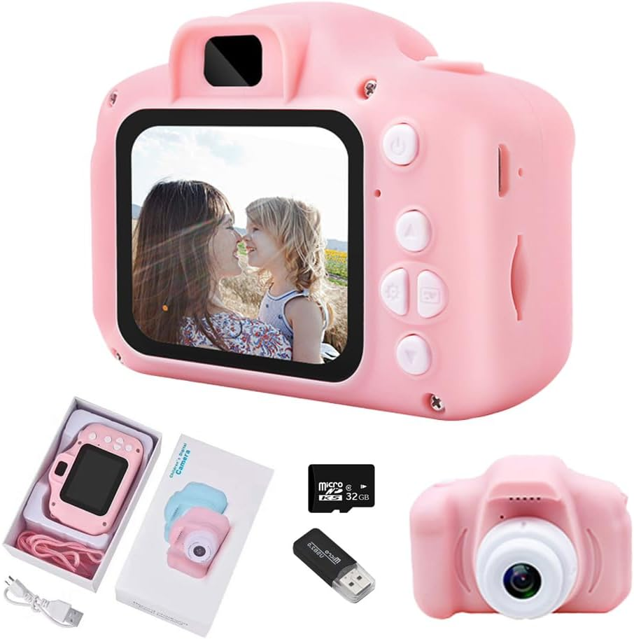 Kids Camera, Kids Digital Camera, Rechargeable with 32G Sd Card. Portable Child Digital Video Camera, Kids Camera Toys for 3-12 Years Old Boys Girls. Ideal for Christmas, Birthday Gifts Pink image number 5