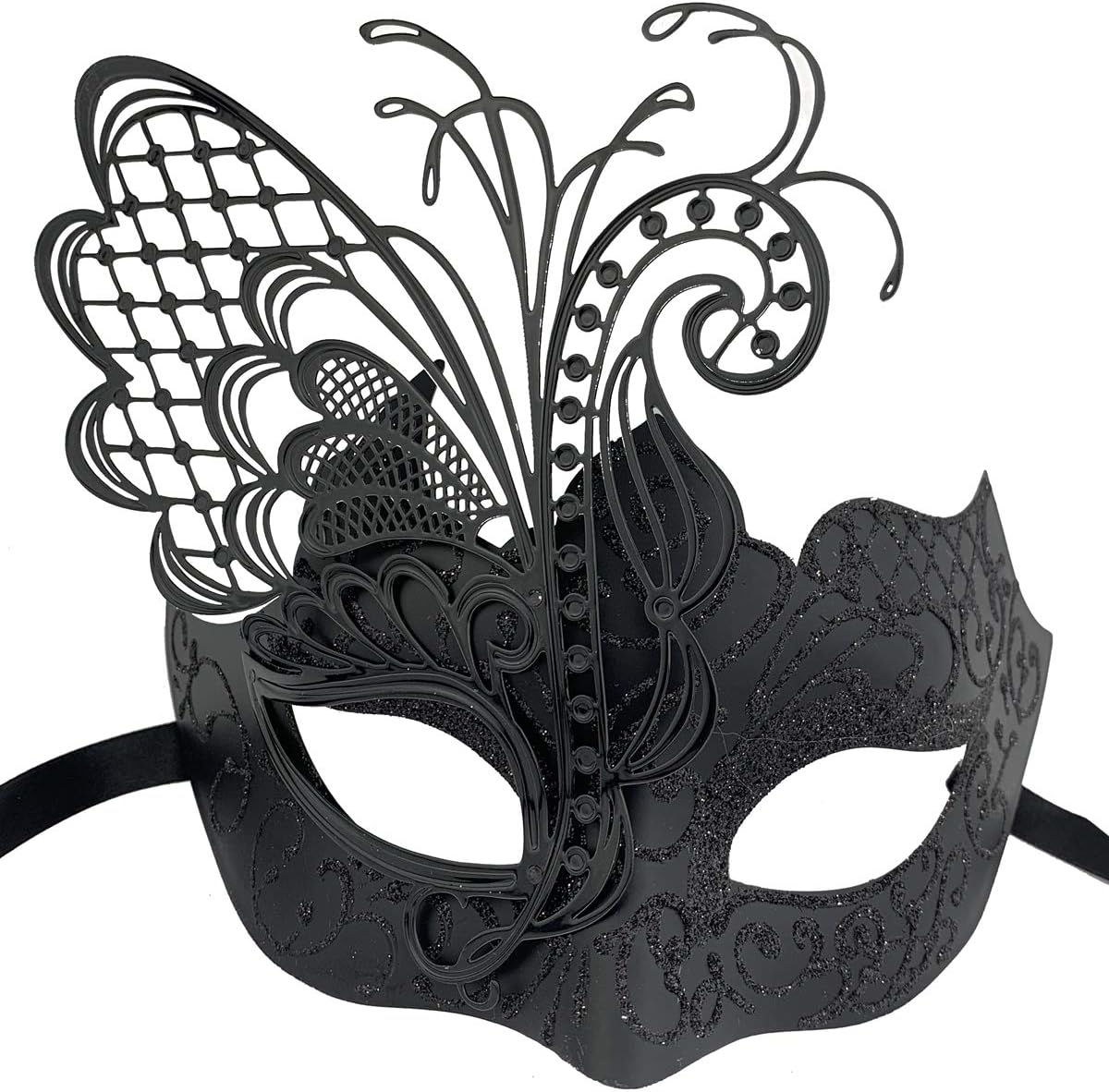 Couples Pair Mardi Gras Venetian Masquerade Masks Set Party Costume Accessory image number 1