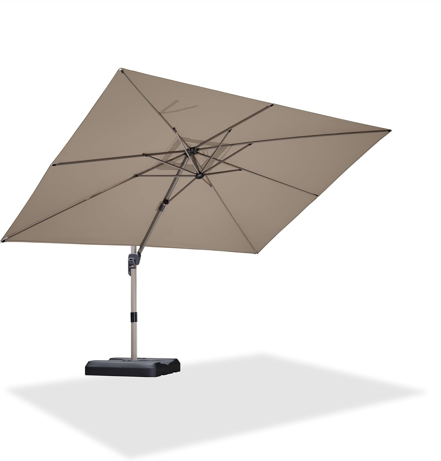 Purple Leaf 2.7X3.5 M Large Cantilever Umbrella Outdoor, Patio Umbrella with Crank Handle and Tilt, Offset Umbrella for Deck