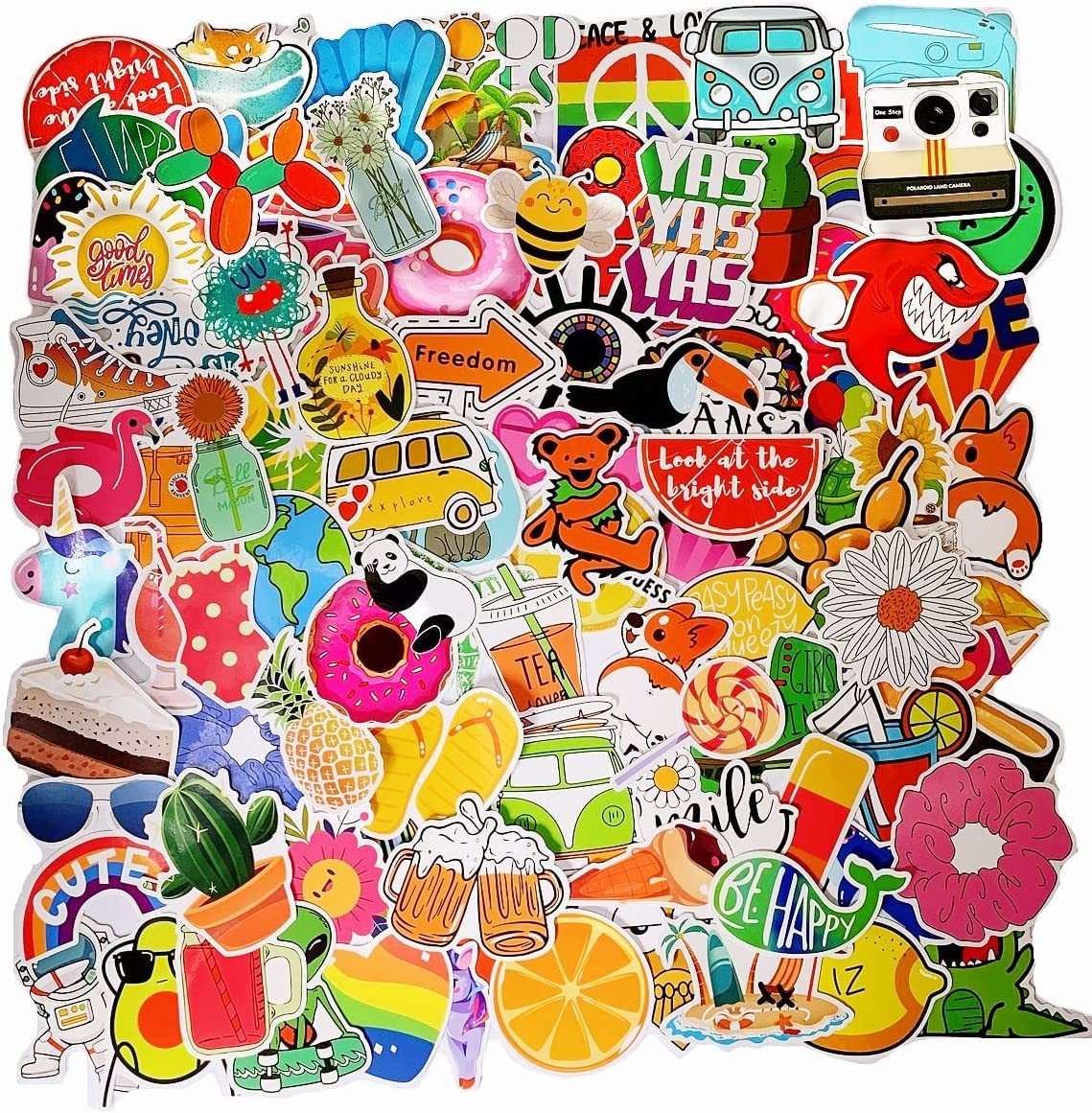 100Pcs Mixed Cute Cartoon Stickers for Kids,Stickers for Water Bottles,Vinyl Waterproof Aesthetic Stickers for Hydro Flask, Laptop, Computer, Phone, PC, Skateboard, Luggage for Girls, Kids
