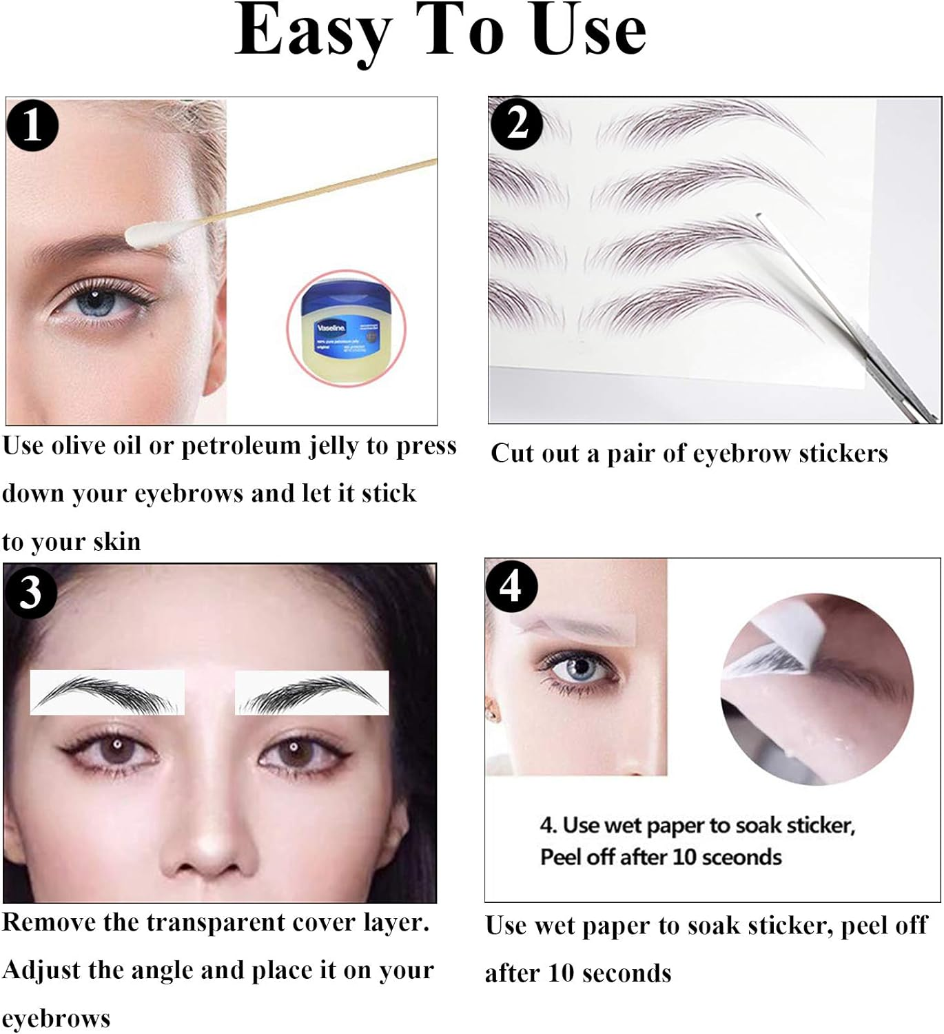 22 Pairs 4D Eyebrows Tattoo, Hair-Like Authentic Eyebrows, Eyebrows Tattoo Peel Off, Long Lasting Waterproof Natural False Eyebrows Makeup Sticker for Eyebrow Grooming Shaping (Brown)