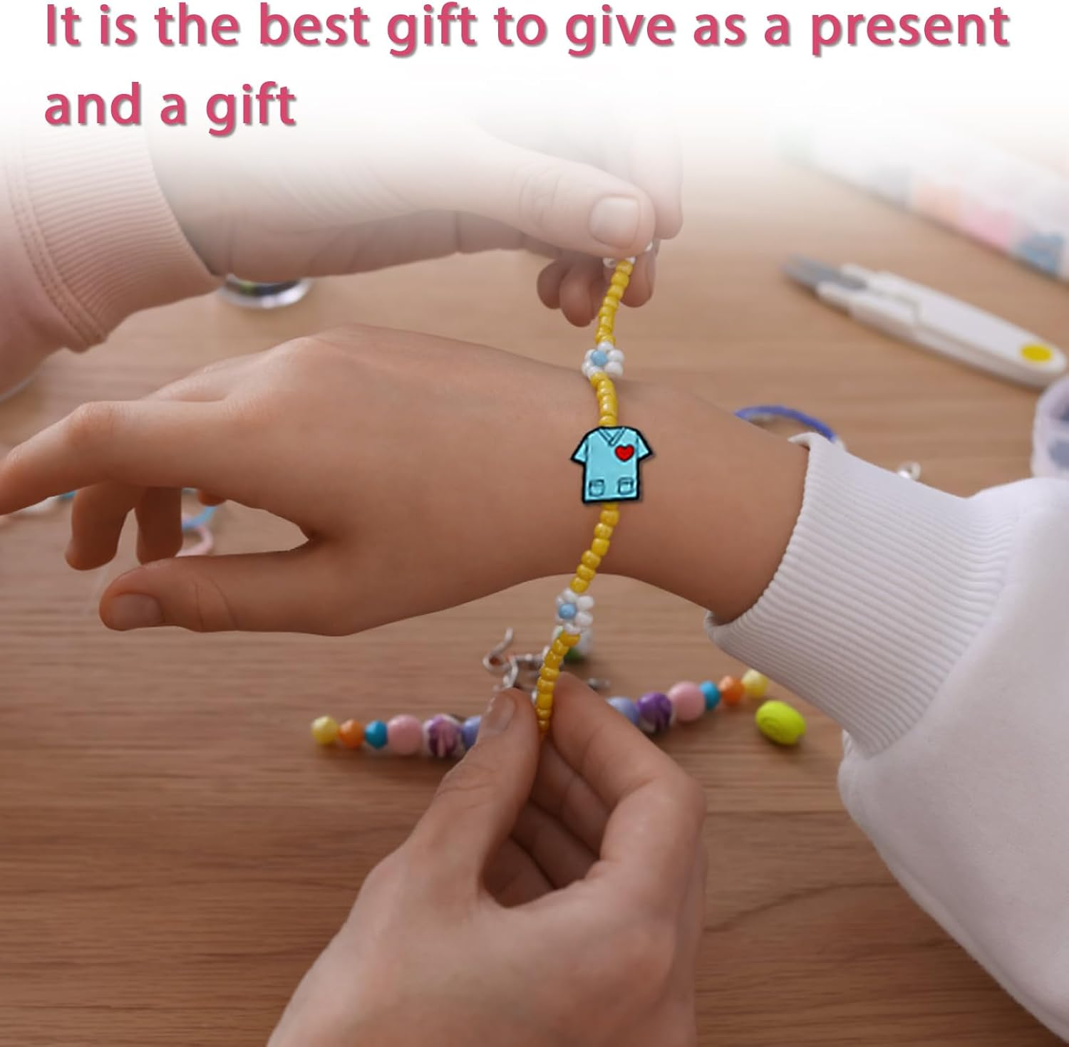 16 Pcs Stethoscope Silicone Focal Beads Nurse Colorful Silicone Focal Beads Bulk DIY Crafts Loose Spacer Beads for Keychain Jewelry Making Accessories Handmade Crafts image number 6